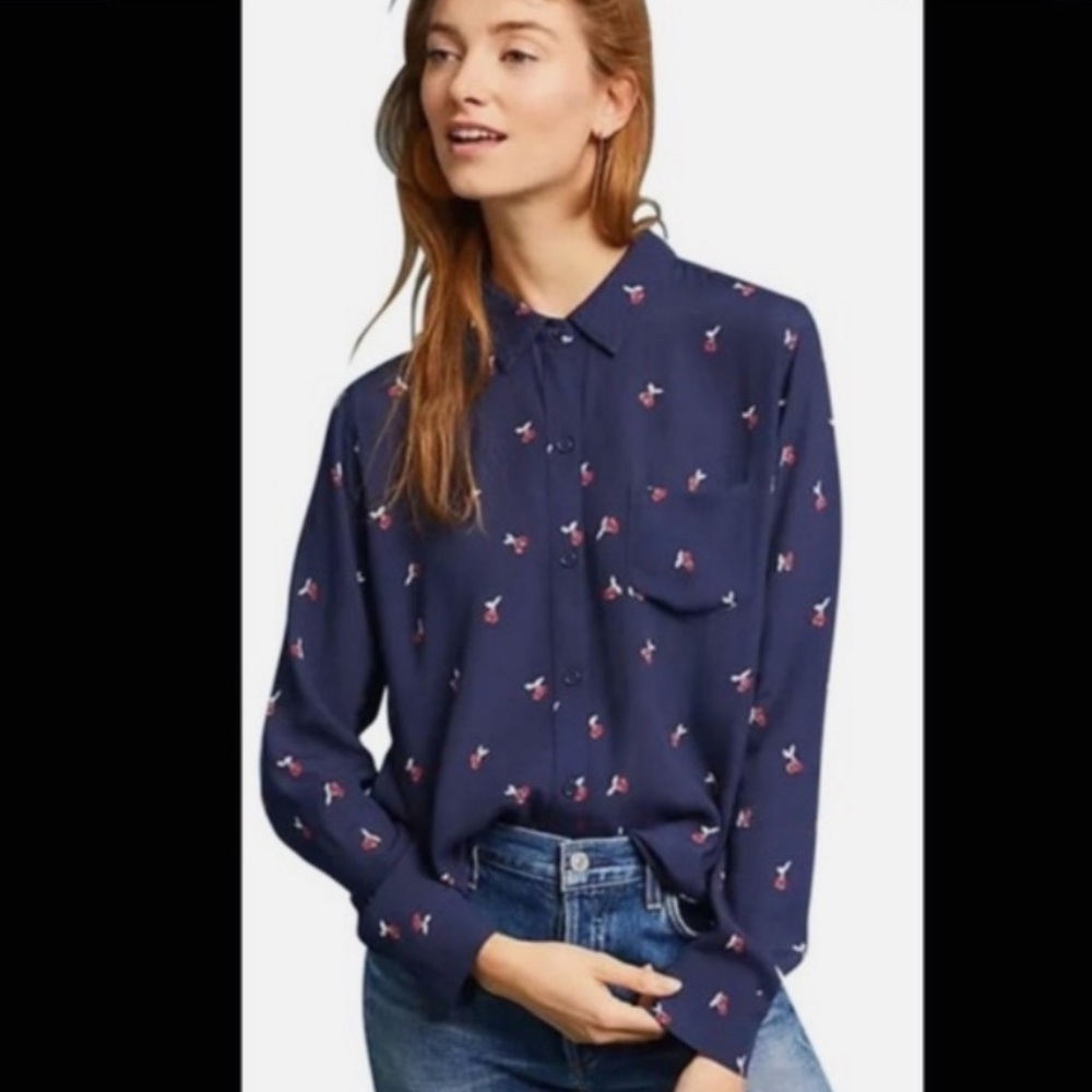 Anthropologie Rails Cherry button down blouse, size Small.
